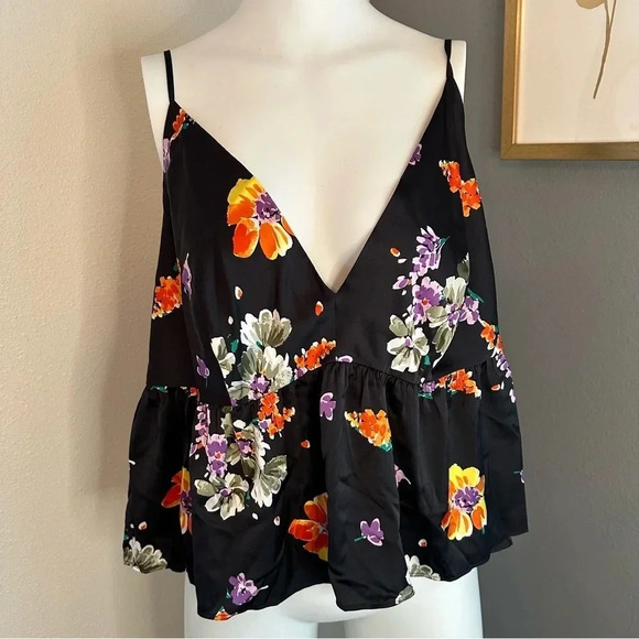 Savage X Fenty Night Blooms Satin Sleep Cami Floral Empire Waist Tank Size 3X - Picture 3 of 11